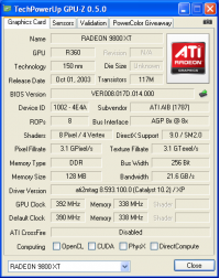 Medion Radeon 9800 XXL [GPU-Z]
